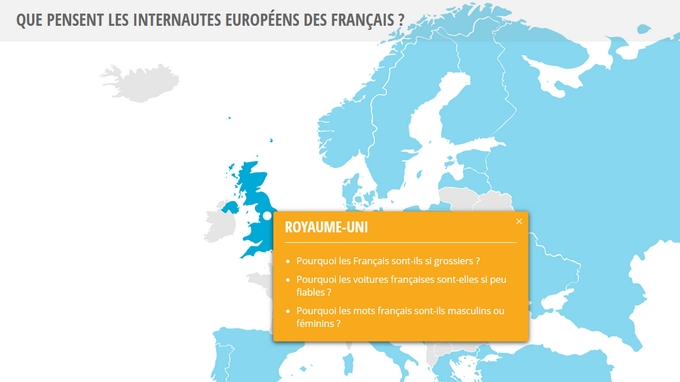 Recherches Google : les Européens à propos des Français