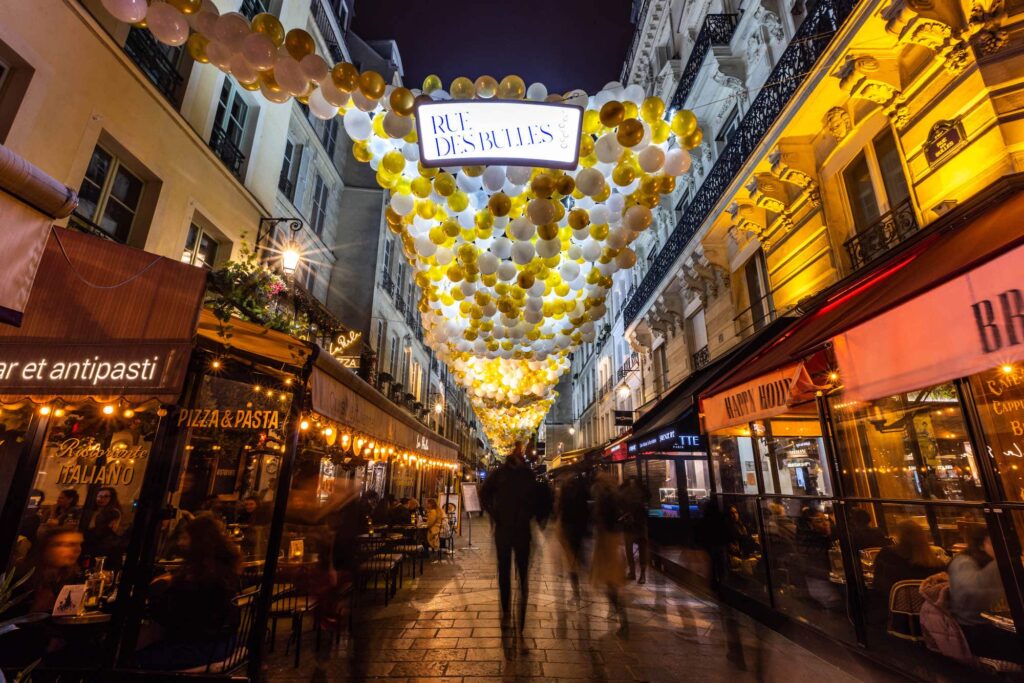 nicolas feuillatte campagne marketing rue des bulles paris montorgueil 2022 agence de naming énékia